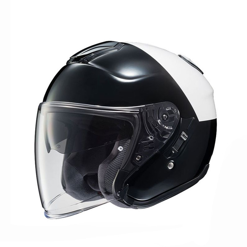 HJC Police Motorcycle Helmet Black/White Hi-Rise 3/4 Shell